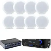 Pyle PT390AU 300W Home Stereo Receiver System, 8x 5.25" Speakers, 4Ch Selector