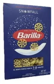 Barilla Snowfall Pasta Limited Edition Holiday 12 oz Box Of Noodles Expires 6/27