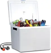Koolatron Portable Cool Box - 12 V Electric Fridge for Car, Camping, Travel, Insulated Hard Sided Refrigerator for Vehicle, Boat, Truck, Warming & Cooling, 220 V Compatible, 34L