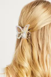 Metallic Butterfly Claw Clip