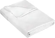400 Thread Count 100% American Grown Cotton White Flat Sheet Only - Cooling Sheets - Luxury Sateen Weave - Queen Size Flat Sheet Sold Separately - Super Soft Cotton Top Sheets (Queen, Signature White)