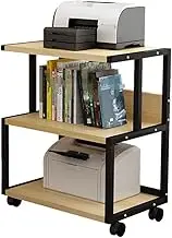 Printer Desk Printer Stand Printer Shelf 3 Tier Printer Stand Wood Desktop Printer Cart with 4 Wheels Multipurpose Storage Shelf Printer Shelf with Storage Printer Table Printer Rack (Color : A, Siz