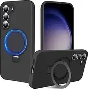 RUNGOS for Samsung S23 Plus / S23+ Case MagSafe with Stand & Ring Holder [Natural Liquid Silicone] [Strong Magnetic] [12Ft Drop Protection] Soft Microfiber Lining for Samsung Galaxy S23 Plus Case 2023