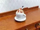 Dollhouse Hot Cocoa or Mocha Latte Coffee Mug Large with Whip Cream 1:12 Scale