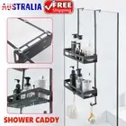 2 Tiers Stainless Steel Shower Caddy Over Door Hanging Shelf Organizer Bath Rack