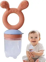 Toddler Food Pacifier, Food-Grade Silicone Toddler Food Pacifier, Food Teether Toy Reusable Pacifier for Children Boys Girls 4 Month+