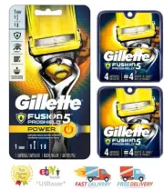 9 Gillette Fusion 5 Proshield Power Flexball Razor Blades 8 Refill Cartridges