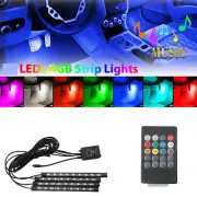 4x LED RGB Under Car Tube Glow Underglow Underbody System Neon Strip Lights Kit