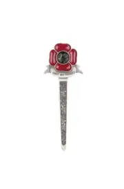 Matt Pewter Red Black Enamel Remembrance Day 'Lest We Forget' Poppy Kilt Pin