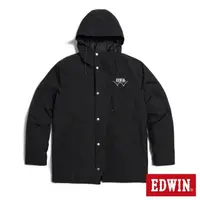 在飛比找momo購物網優惠-【EDWIN】男裝 都會羽絨夾克連帽外套(黑色)