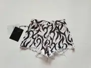 NEW Alexander Wang Bite High Rise Fitted White Black Shorts Size 25