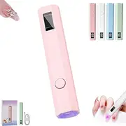 Glonailstickers Finger Nails Uv Light, glonail Stickers kit with uv Light, Glonail Stickers Kit with UV Light, Handheld UV Light for Gel Nails, Cordless UV LED Nail Lamp, 400mah Rechargeable(Pink)