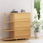 Pine Chest of Drawers with Storage Shelves
