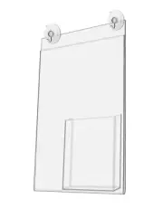 Window Sign Holder w/ Tri-Fold Pocket 8.5 x 11 Inch w/ 2 Suction Cups (Lot of 2)