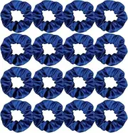 16 Pacs Satin Scrunchies Bridesmaid Proposal Hair Ties Scrunchies for Women Girls Bachelorette Party Favors (Dark Blue, One Size)