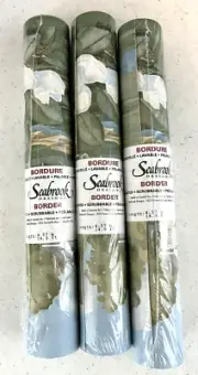 Lot Of 3 Rolls~Seabrook Designs Wallpaper Border ~ Pattern CTC228B ~ Pre-Pasted