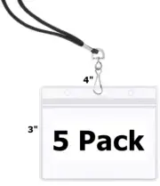 5 Pack Vaccination Vaccine ID Card Holder Zip Lock With Lanyards Protector