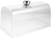 Clear Bread Box Rectangular Food Storage Keeper Translucent Dome Cake Display Cover for Bread Roll Baguettes Cake