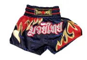 Muaythai KickBoxing Shorts Fire Red Embroidery Design Costume MMA UFC Sport Gym