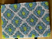 Beaded Zipper Coin Purse 5 1/2”x 4” NEW NWT turquoise Green White by about color