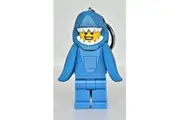 Lego Kids Shark Suit Guy 7cm Key Light Minifigure Keychain LED Keyring Blue