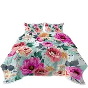 Colorful Vivid Flowers Coverlet