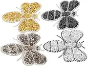 FOMIYES 4pcs Bee Rhinestone Iron Patches Stylish Glitter Embellishments for Clothes Shoes Bags Heat Adhesive for Fashion Projects Unique Designs