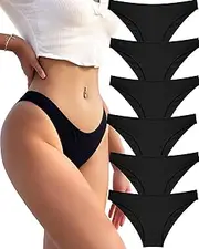 [ALL OF ME] Pack of 6 Women's Cotton Underwear Set Cotton Panties Briefs Multipack Hipster Breathable S-XL, C-6, Medium