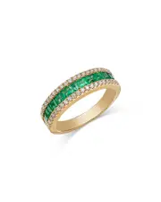 Bloomingdale's Fine Collection Emerald & Diamond Anniversary Band in 14K Yellow Gold