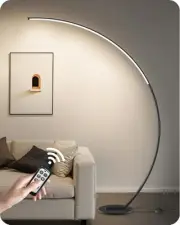 75 inch Dimmable LED Arc Floor Lamp for Living Room with 3 Color Temperatures