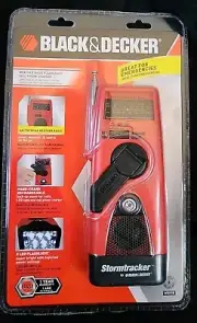 Black & Decker Hand Crank Rechargeable Stormtracker Weather Radio Flashlight New