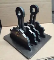 Steampunk light switch lever (double). Functional Industrial Age art. STEEL