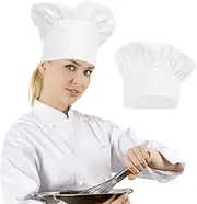 [Generic] Chef Hat Adult Adjustable Elastic Baker Cook Kitchen Cooking Chef Cap for Women Men