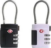 UP Security Combo TSA Locks for Luggage, Locker, Suitcase, Luggage Locks TSA Approved, Small Combination Padlock with Cable for Gym Locker, Gun Case, Backpack Bag Zipper, Storage Box, Travel Safe