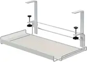AIMALL Adjustable Under Desk Storage Shelf, Non-Perforated Wire Management Rack, 14.4x7.9 Inches, White Mesh, Ideal for Cable & Accessory Organization