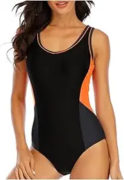[BLEXX] One-Piece Large Swimsuits Women's Sports Swimwear Professional Sports Swimwear Printed Bikini Race Back Beach Wear Bathing Suits (Color : Style 2, Size : M)