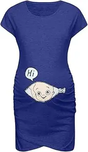 [Generic] Plus Size Sequin Dress Pregnancy Women Maternity Cartoon Sleeveless Letter Dress Print Nusring Dress Maternity Dress Summer Vest Women