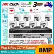 Hikvision 8CH 4K Panoramic ColorVu CCTV System Kit Acusense IP Camera 2Way Audio