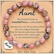 [Kilener] Aunt Auntie Gifts Bracelet from Niece Mothers Day Gifts for Aunt Beaded Bracelets for Women Christmas Birthday Gifts for Auntie Aunty Gifts for Aunts from Niece