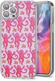 Navoku Phone Case Compatible with iPhone 7 Plus/8 Plus Pink Roller Monkey Funny Cute Rabbit Soft Shockproof Side Striped Phone Cover