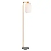 Telbix Lark Antique Gold & Black Marble Floor Lamp