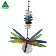 Chakra Dragonfly Crystal Suncatcher gift, window hanging rainbow suncatchers
