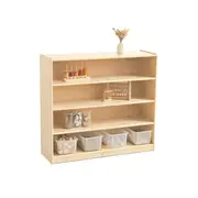 Jooyes Kids 4 Shelf Wooden Bookcase Organiser Storage - H91cm