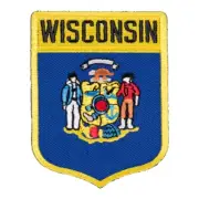 Wisconsin State Flag Shield Patch, United States of America Patches