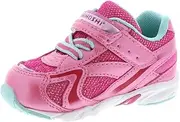 [TSUKIHOSHI] 3537 Glitz Strap-Closure Machine-Washable Baby Sneaker Shoe with Wide Toe Box and Slip-Resistant, Non-Marking Outsole - for Infants and Toddlers, Ages 0-4