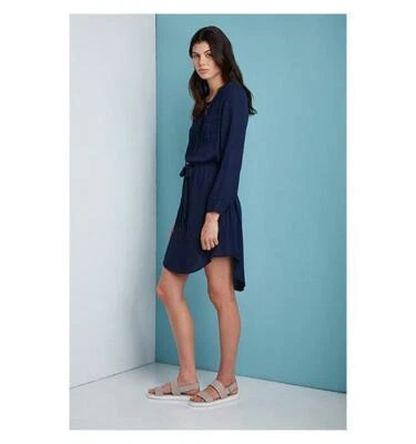 Dora Landa Roll Tab Sleeve With Self Belt Brenn Dress