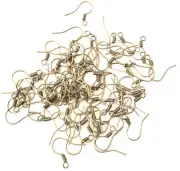 100 Antique Bronze Ear wire Hook- Jewelry Earring Findings