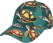 [YANYU] Many Animals Sea Turtles Print Adjustable Snapback Hat Baseball Cap Comfortable and Stylish for Men and Women Black, Black, One Size