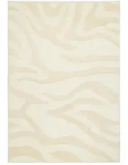 [LOOPSIE] Gourti Textured Abstract Washable Rug in Beige