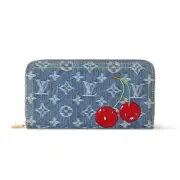 Louis Vuitton x Takashi Murakami LV x TM M23161 Zippy Wallet Denim Cherry 2025
